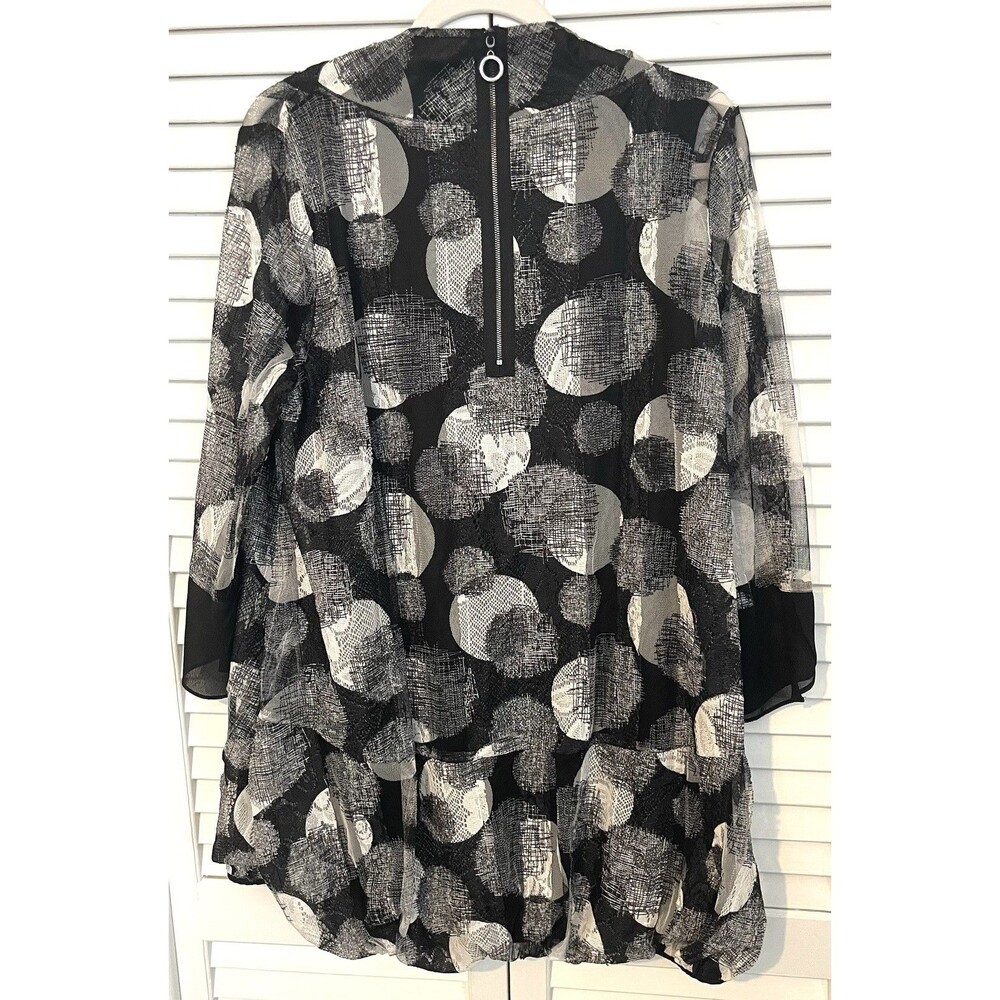 IC By Connie K Bubble Dress Textured Art Wear Zip Back High Neck Women’s Large - Picture 7 of 10